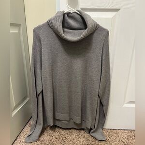 Banana Republic Elegant Gray Cowl Neck Sweater with cape arms.